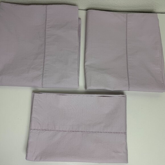 Cuddledown Set Pillow Covers Cases  2pc King + 1pc Standard  Lilac 100% ORGANIC - Picture 1 of 9